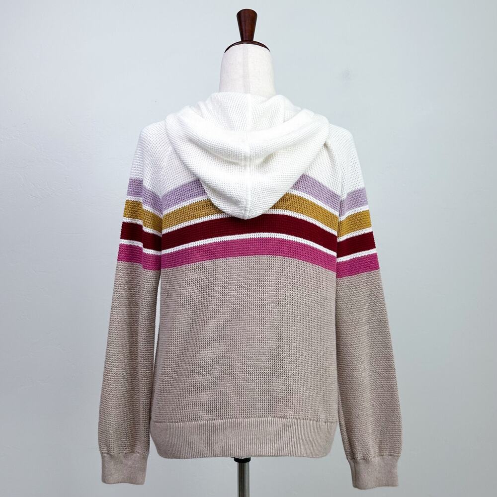 Faherty Throwback Cashmere Blend Striped Knit Hoo… - image 8